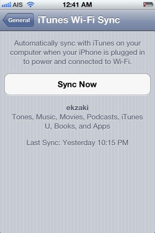 วิธีใช้ wifi sync ใน iOS 5 5