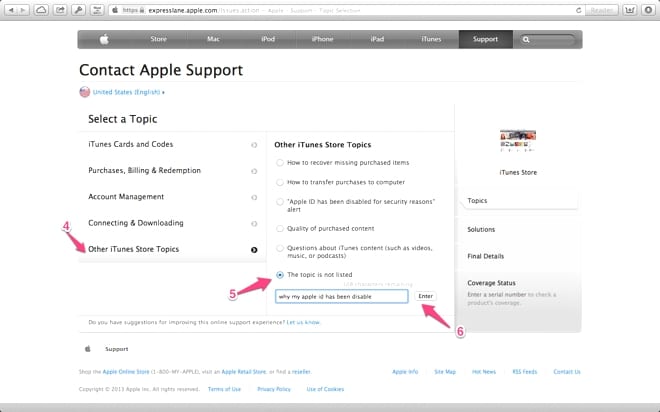 วิธีติดต่อ iTunes Support 2