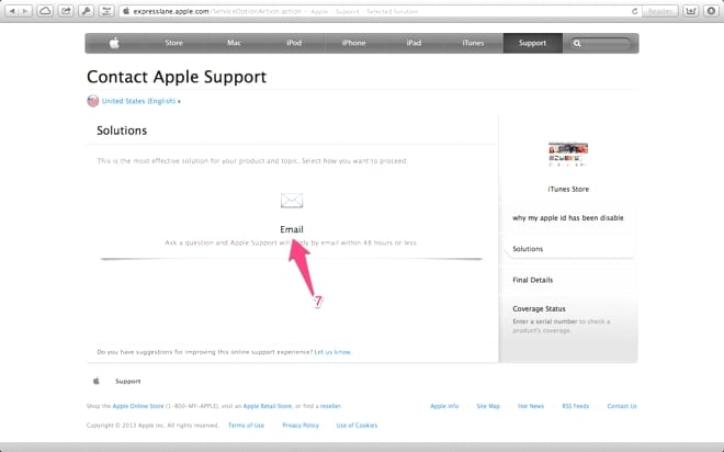 วิธีติดต่อ iTunes Support 3